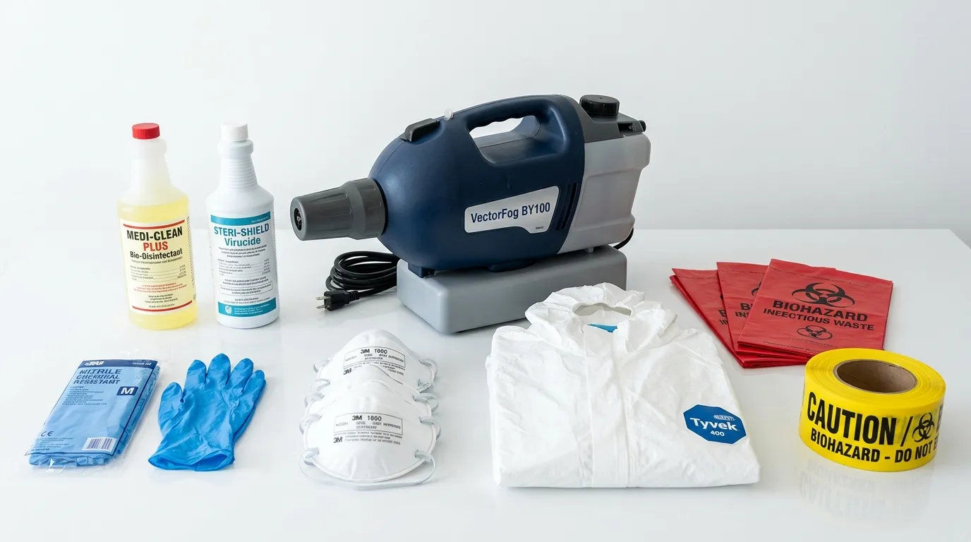 Professional biohazard remediation crew working in Selden